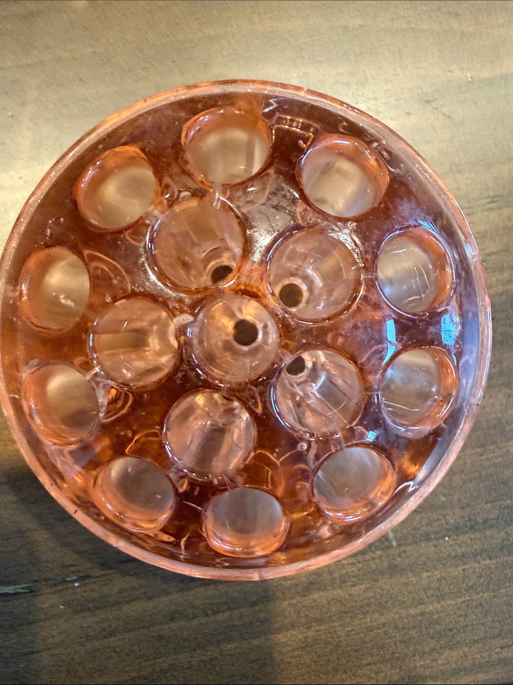 Vintage Depression Glass Floral Frog Flower Arranger